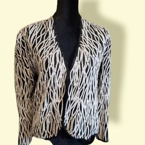 Albert Nipon Night Vintage Silk Sequin Evening Jacket Petite Medium